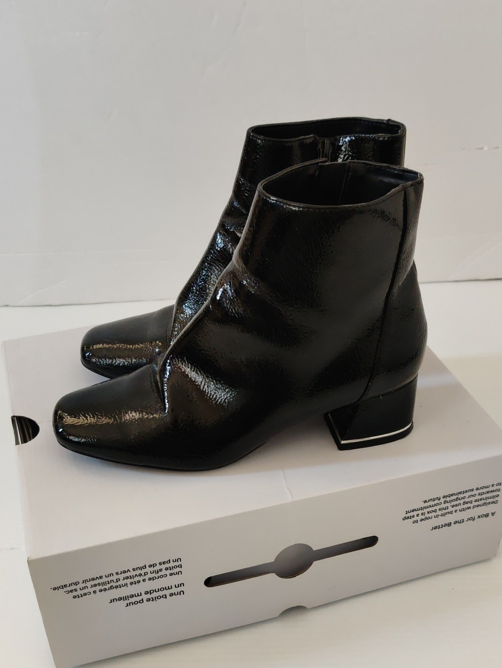 Aldo Kenneth Black Patent Ankle Boots - Women